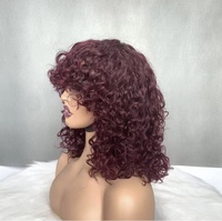 Encaje HD vietnamita súper doblemente trenzado para peluca bob de encaje con flequillo, rizo de lujo en 3 tonos de color para mujeres negras, venta al por mayor