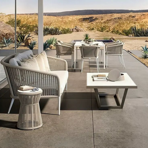 Ensemble de canapés minimalistes modernes avec coussins amovibles pour salon, structure en bois massif, tissu en lin, écologique, OEM ODM disponible - Product Image 5