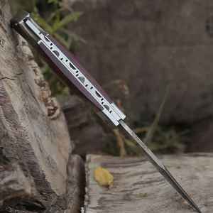 Cuchillo plegable de acero de Damasco con logotipo personalizado para caza al aire libre, cuchillo plegable, cuchillos profesionales - Product Image 4