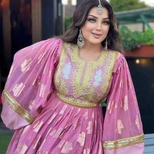 Vestido informal de terciopelo bordado Afghani Kuchi para mujer a la moda, encaje hasta el suelo, ropa de fiesta de boda tradicional Vintage - Product Image 4