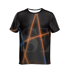 Vente chaude T-shirt décontracté pour hommes de haute qualité respirant Sublimation séchage rapide léger Fitness Occasion Polyester/coton imprimé - Product Image 1