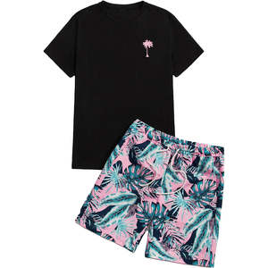 Conjunto corto de 2 piezas para hombre personalizado con tira lateral conjuntos de pantalones cortos para hombre con logotipo personalizado estampado % 100 algodón pesado GSM - Product Image 2