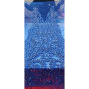 ผ้าลูกไม้ปักสไตล์อินเดียพร้อมแผงด้านหน้าและด้านหลังลูกปัดสำหรับชุดแต่งงานและชุดปาร์ตี้สินค้าส่งออกจากโรงงาน - Product Image 4