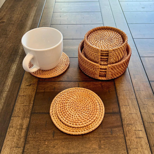 Sous-verres en rotin tressé à la main du Vietnam pour table et tasses, commande en gros - Product Image 2