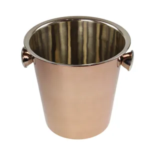 Seau à glace en acier inoxydable rose doré OEM en vrac avec poignées, double paroi isolée, refroidisseur à vin et boissons pour la vente en gros - Product Image 2
