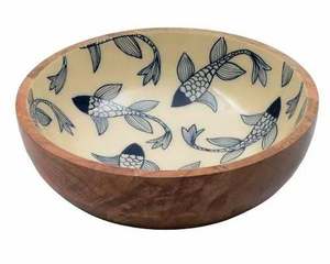 Best Top Quality Wooden <b>Bowl</b> for Kitchen & Tabletop Customized Size & Round Shape Wooden Food Serving <b>Bowl</b> With <b>Enamel</b> Printed - Product Image 3