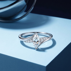 Anillo de Compromiso Jeulia de Plata de Ley con Corte Marquise para Aniversario - Product Image 5