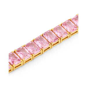 Pink <b>Tourmaline</b> Octagon Zirconia Tennis <b>Bracelet</b> - Product Image 1