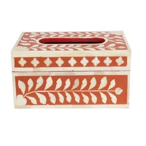 Caja de pañuelos artesanal de hueso, de alta calidad, con incrustaciones de hueso natural, madera y papel, soporte para pañuelos, producto de decoración de mesa india. - Product Image 6