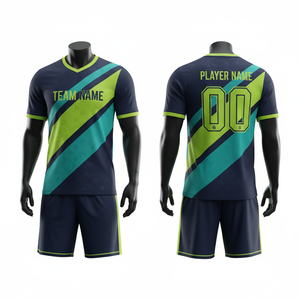 Ensemble de maillots de football pour hommes, manches courtes, col en V, évacuation de l'humidité, 100% polyester, toutes saisons, transfert thermique, motif animalier floral sur le devant - Product Image 5