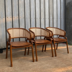 Chaises de corde tissées uniques de conception moderne en bois de teck salle à manger extérieure assise chaises de meubles durables en fer - Product Image 5