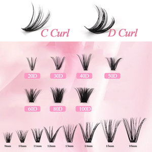 SP Lông Mi Cụm Lông Mi 240Pcs 30D 40D 50D C D Curl Dài Cá Nhân Lông Mi Hỗn Hợp Khay Tự Làm Lash Mở Rộng Kit - Product Image 2