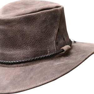 Elegante Sombrero de Vaquero de Cuero con Banda Redonda de Cordón, Sombrero de Safari de Viaje, Sombrero Ajustable para Exteriores, Sombrero Occidental de Cuero Premium para Hombre - Product Image 2
