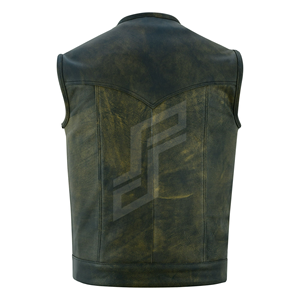 Gilet en cuir pour motards OEM pour hommes gilets de motard en cuir de style américain avec broderie personnalisée gilet en cuir pour motocyclette - Product Image 6