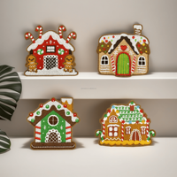 Patch brodé en appliqué maison de pain d'épices de Noël pour vêtements