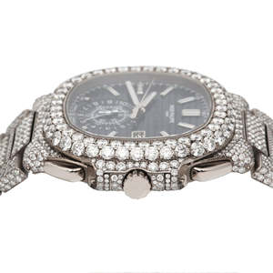 Reloj de Lujo para Hombre con Diamantes Moissanite de Alta Gama, Acero Inoxidable, Cuarzo, Acabado Pulido, Brillante - Product Image 3