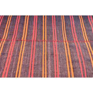 Tapis en laine patchwork rouge brun traditionnel 4.6x10.7 pieds couloir rectangle turc de grande surface pour adolescent Latex pour chambre utilisation au chevet - Product Image 5