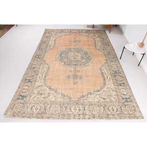 พรมตุรกีขนาดใหญ่ 6x10.7 ฟุต (183x327 ซม.) สีน้ำตาลวินเทจ ลายแบบนามธรรม - Product Image 1