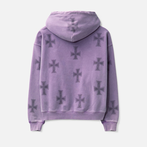 เสื้อฮู้ดดี้ผ้าฝ้ายแท้ 100% ตกแต่งด้วยคริสตัล แบบสวมหัว ทรงโอเวอร์ไซส์ ผ้าฟลีซ ลายเรียบ แจ็คเก็ตฤดูหนาว มีกระเป๋า พิมพ์ลายดิจิตอล 2 ชิ้น AKO - Product Image 2