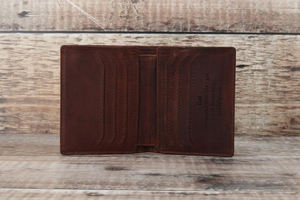 Cartera clásica genuina de piel de vaca para hombre, diseño minimalista Delgado personalizado, billetera plegable de lujo, cuero genuino Vintage, 2017 - Product Image 4