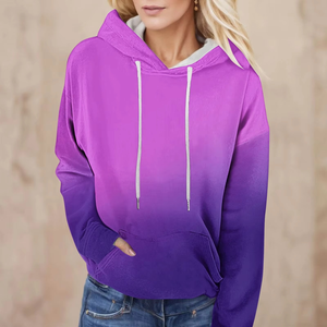 เสื้อฮู้ดลำลอง2024สำหรับผู้หญิง, เสื้อฮู้ดลำลองไล่ระดับสีพิมพ์ลาย3D ไล่ระดับสีแฟชั่นสำหรับฤดูใบไม้ร่วง - Product Image 1