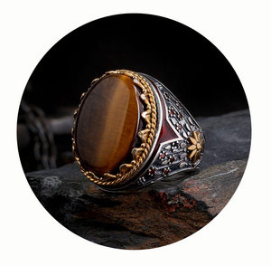 Turkish Style Vintage <b>Mens</b> Luxury 925 Sterling <b>Silver</b> Agate <b>Ring</b> Classic Wedding Natural Stone Customized Size Wholesale Jewelry - Product Image 2