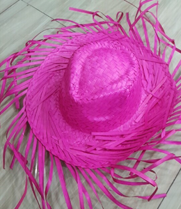 Mexicain tissé Hawaii moyen décoratif mode caractéristiques nationales arc-en-ciel Bobble chapeau de paille - Product Image 6