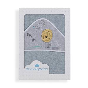 ผ้าขนหนูอาบน้ำอินดาร่า 100% ผ้าฝ้ายเทอร์รี่ ขนาด 100x100 ซม. 400 GSM สีเทา ลายการ์ตูน สำหรับเด็ก ใช้ในบ้าน - Product Image 1