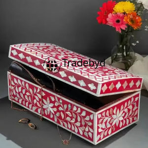 Organizador decorativo con incrustaciones de hueso hechas a mano y joyero de nácar para uso de regalo y almacenamiento de Tradebyd - Product Image 1