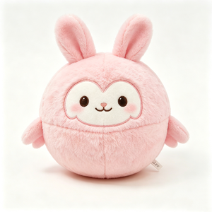 ตุ๊กตากระต่ายแบบกำหนดเอง, ตุ๊กตากระต่ายสีชมพู, ตุ๊กตากระต่ายทรงกลม, ตุ๊กตากระต่ายน่ารัก - Product Image 1
