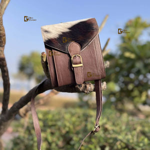 Nouveauté Sac à bandoulière en cuir véritable élégant Sac à main en cuir de vachette à fourrure Sac de luxe de haute qualité Multi-usages Sac bohème - Product Image 1