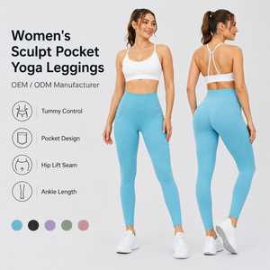Leggings da Yoga a <span class=keywords><strong>Vita</strong></span> Alta per Donna, Asciugatura Rapida, Traspiranti, Elasticizzati <span class=keywords><strong>in</strong></span> 4 Direzioni, Pantaloni da Allenamento - Product Image 3
