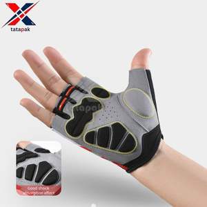 Guantes de fitness de medio dedo Material de poliéster Absorbe la humedad Transpirable Correa de muñeca ajustable Tirar de Deportes de levantamiento de pesas - Product Image 2