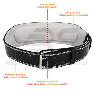Ceinture de levage de puissance de style professionnel Ceinture de musculation d'haltérophilie à usage intensif en cuir véritable - Product Image 2