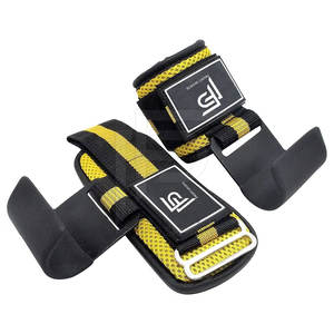 Crochets d'haltérophilie en cuir néoprène robuste avec logo personnalisable avec sangles de soutien de poignet confortables pour la sécurité du fitness en salle de sport - Product Image 6