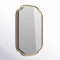 Miroir suspendu vertical doré, forme géométrique en verre flottant, style Art Déco, éclairé, cadre métallique écologique, fait main, réglable