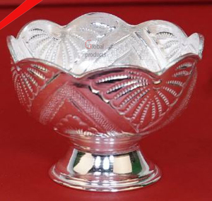 Bol Ramadan fini argent brillant de haute qualité pour servir la salade de fruits - Product Image 5