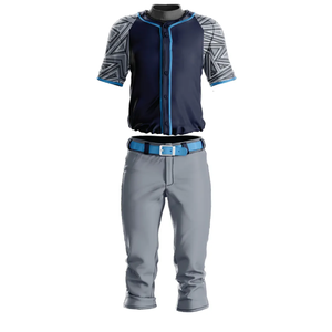 Uniforme de baseball pour homme Ensemble chemise et pantalon à boutons en polyester personnalisé Vêtements de sport d'équipe deux pièces à manches courtes et respirants - Product Image 3