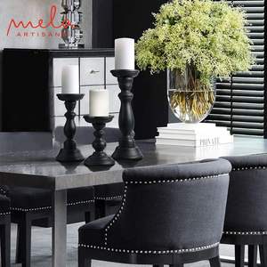 Portavelas de Madera Hechos a Mano |   Juego de Portavelas de Pilar Vintage |   Decoración Rústica para el Hogar - Product Image 6