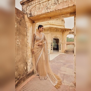 Traje Palazzo Indo-Occidental de Tres Piezas con Bordado de Lentejuelas de Moda, Tela Chinon, Ropa de Fiesta para Mujer, Vestido Festivo - Product Image 3