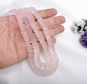 Cuentas de Cuarzo Rosa Facetadas Redondas de 7-11 mm, Piedras Preciosas Naturales para la Elaboración de Joyería Fina - Product Image 3