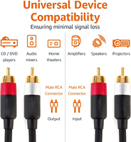 Cable de Audio RCA Macho de 7.5/10 Metros, Revestimiento de PVC, Blindaje de Lámina, para Monitor HDTV, Proyector, Uso con Resolución 4K, Conductores Chapados en Oro