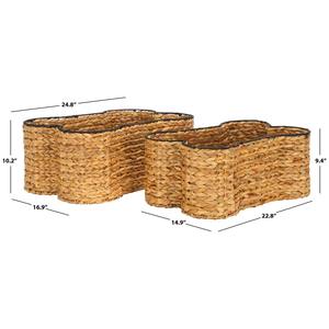 ตะกร้าผักตบชวาทรงกระดูกขอบดำ ตะกร้าเก็บของทำมือ ขายส่ง เป็นมิตรกับสิ่งแวดล้อม ผลิตในเวียดนาม - Product Image 2