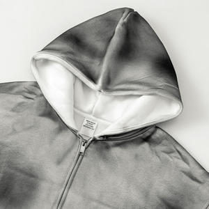 Sweat à capuche vintage zippé lourd de haute qualité personnalisé Streetwear de créateur personnalisé sweats à capuche délavés à l'acide pour hommes - Product Image 5