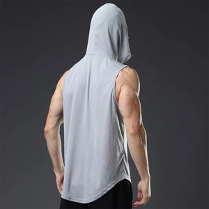 Wholesale <b>Men</b> <b>Sleeveless</b> <b>Hoodies</b> Summer Fitness Training Sweatshirts High Quality Jogging Wear OEM Custom Gym Apparel - Product Image 5