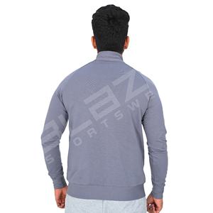 Sudadera con capucha de invierno para hombre al por mayor cremallera manga de panel de contraste 100% algodón logotipo personalizado sudaderas con capucha ajustadas de tela digital de alta calidad - Product Image 3