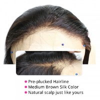 Cierre de Encaje Transparente Suizo ISEE con Línea de Cabello Natural Pre-arrancada, Base de Seda Realista Hecha a Mano, Cabello Humano, Frontales de Seda