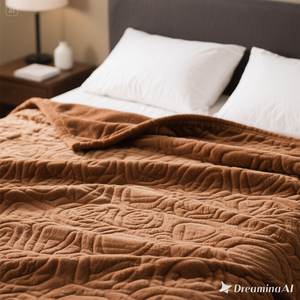 Luxury Soft Fleece <b>Blanket</b> Cozy Brown Embossed Design <b>King</b> <b>Size</b> - Product Image 1