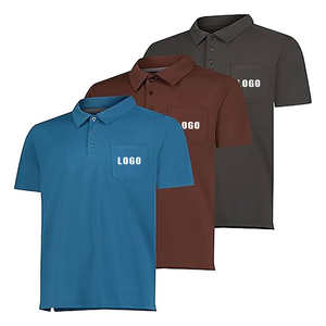 Chemises décontractées pour hommes à manches courtes en coton 100% de qualité supérieure, tricotées, poids 220g, brodées, sur mesure, grande taille, séchage rapide, anti-rétrécissement - Product Image 6