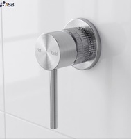 Mitigeur mural de douche et bain en laiton certifié, sans plomb, à levier unique, corps moleté, levier à broche unique, finition PVD, certifié Watermark